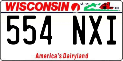 WI license plate 554NXI