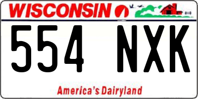 WI license plate 554NXK