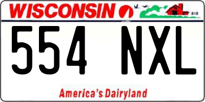 WI license plate 554NXL