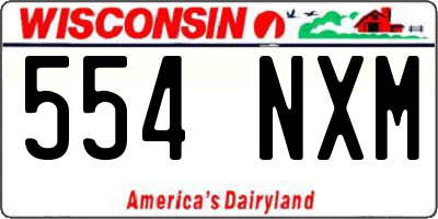 WI license plate 554NXM