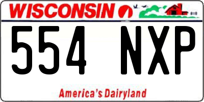 WI license plate 554NXP