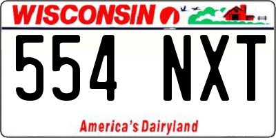 WI license plate 554NXT