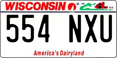 WI license plate 554NXU