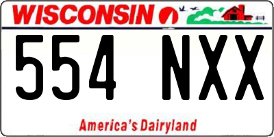 WI license plate 554NXX