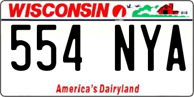 WI license plate 554NYA