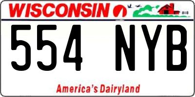 WI license plate 554NYB