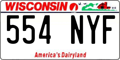 WI license plate 554NYF