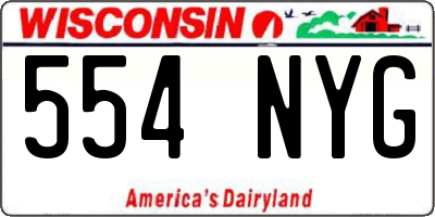 WI license plate 554NYG
