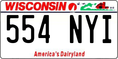 WI license plate 554NYI