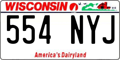 WI license plate 554NYJ