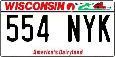 WI license plate 554NYK