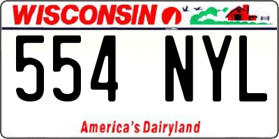 WI license plate 554NYL