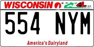 WI license plate 554NYM