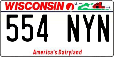 WI license plate 554NYN