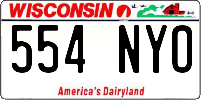 WI license plate 554NYO