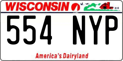 WI license plate 554NYP