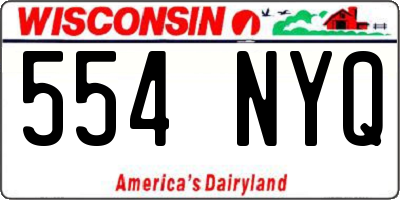 WI license plate 554NYQ