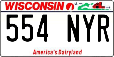 WI license plate 554NYR