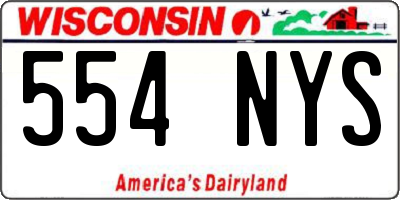 WI license plate 554NYS