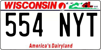 WI license plate 554NYT
