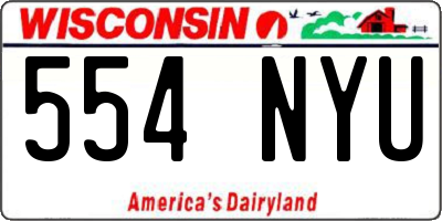 WI license plate 554NYU