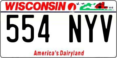 WI license plate 554NYV