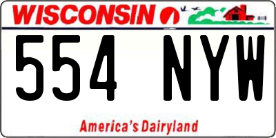 WI license plate 554NYW