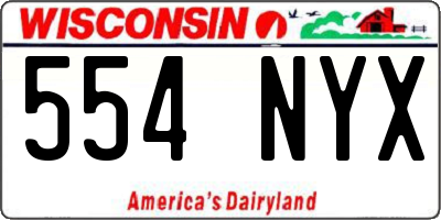 WI license plate 554NYX