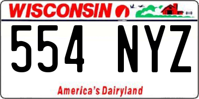 WI license plate 554NYZ