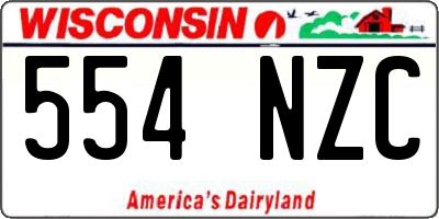 WI license plate 554NZC