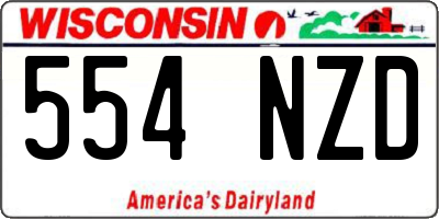WI license plate 554NZD
