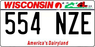 WI license plate 554NZE
