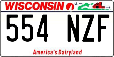 WI license plate 554NZF
