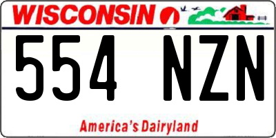 WI license plate 554NZN