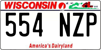 WI license plate 554NZP