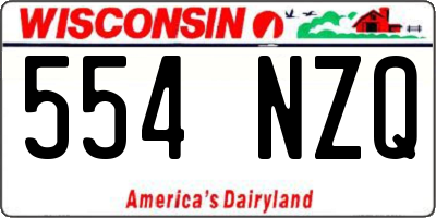 WI license plate 554NZQ