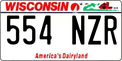 WI license plate 554NZR