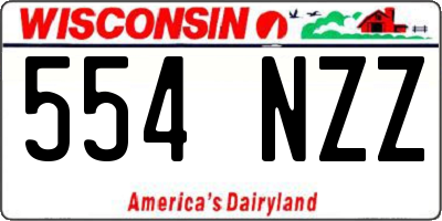 WI license plate 554NZZ