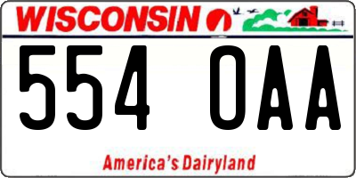WI license plate 554OAA
