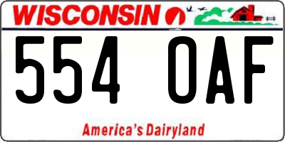 WI license plate 554OAF
