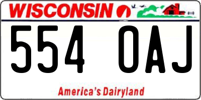 WI license plate 554OAJ
