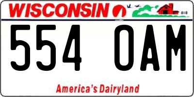 WI license plate 554OAM