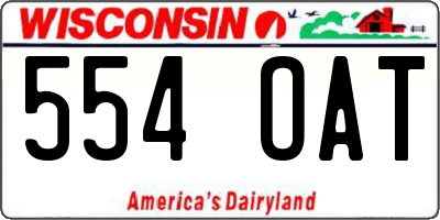 WI license plate 554OAT