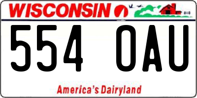 WI license plate 554OAU