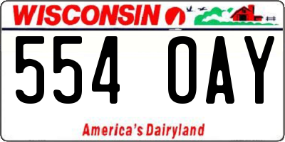 WI license plate 554OAY