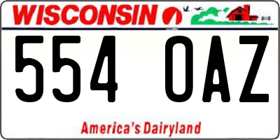 WI license plate 554OAZ