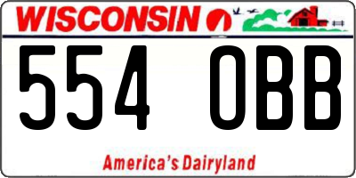 WI license plate 554OBB