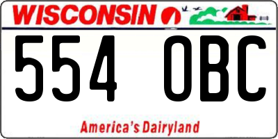 WI license plate 554OBC