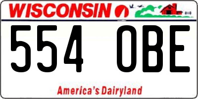 WI license plate 554OBE