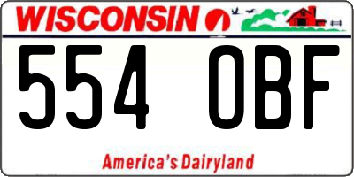 WI license plate 554OBF